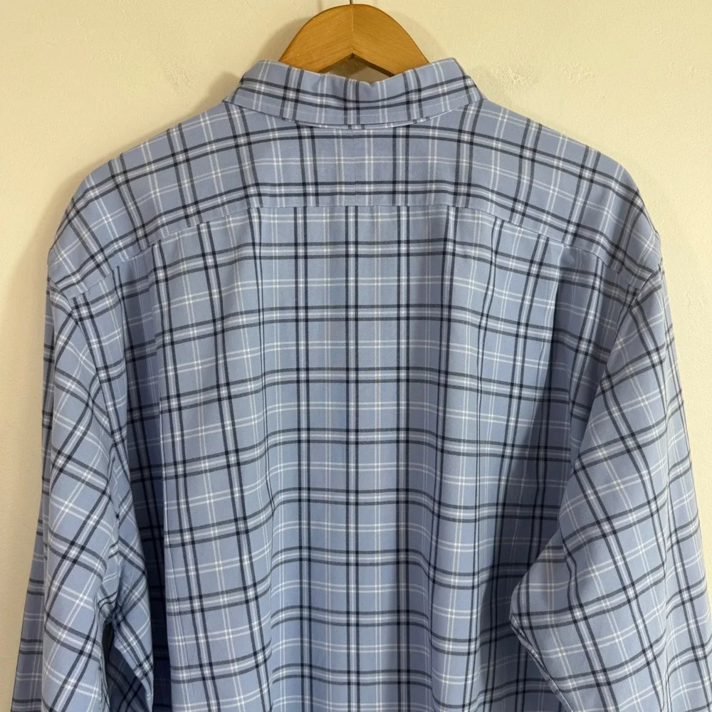 Polo Ralph Lauren Button Down Shirt Blue Plaid Preppy Classic Big Tall 2 XL